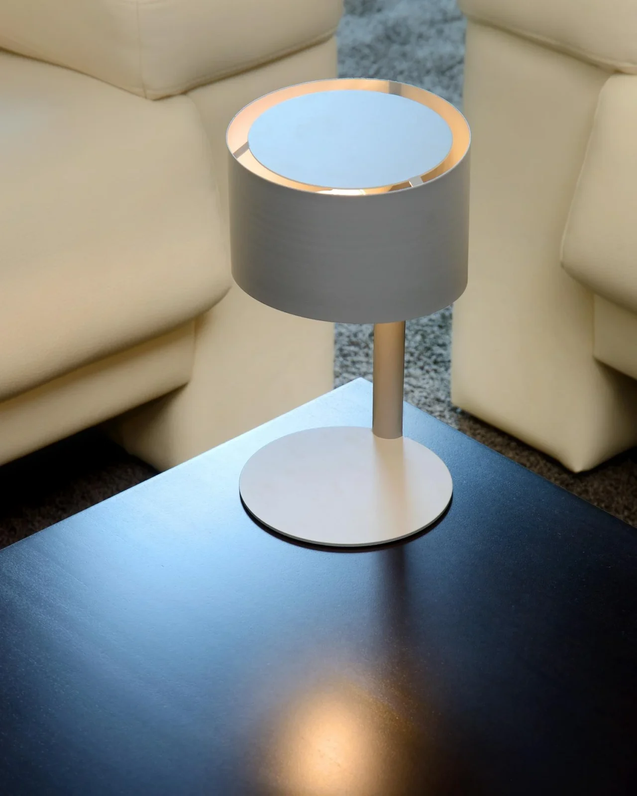 Lucide KNULLE - Stolnu00e1 lampa - u00d8 15 cm - 1xE14 - Sivu00e1