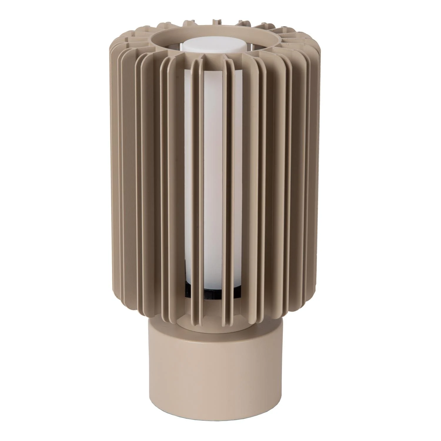 Lucide LAMBRES - Stolnu00e1 lampa - u00d8 15 cm - 1xE27 - Taupe