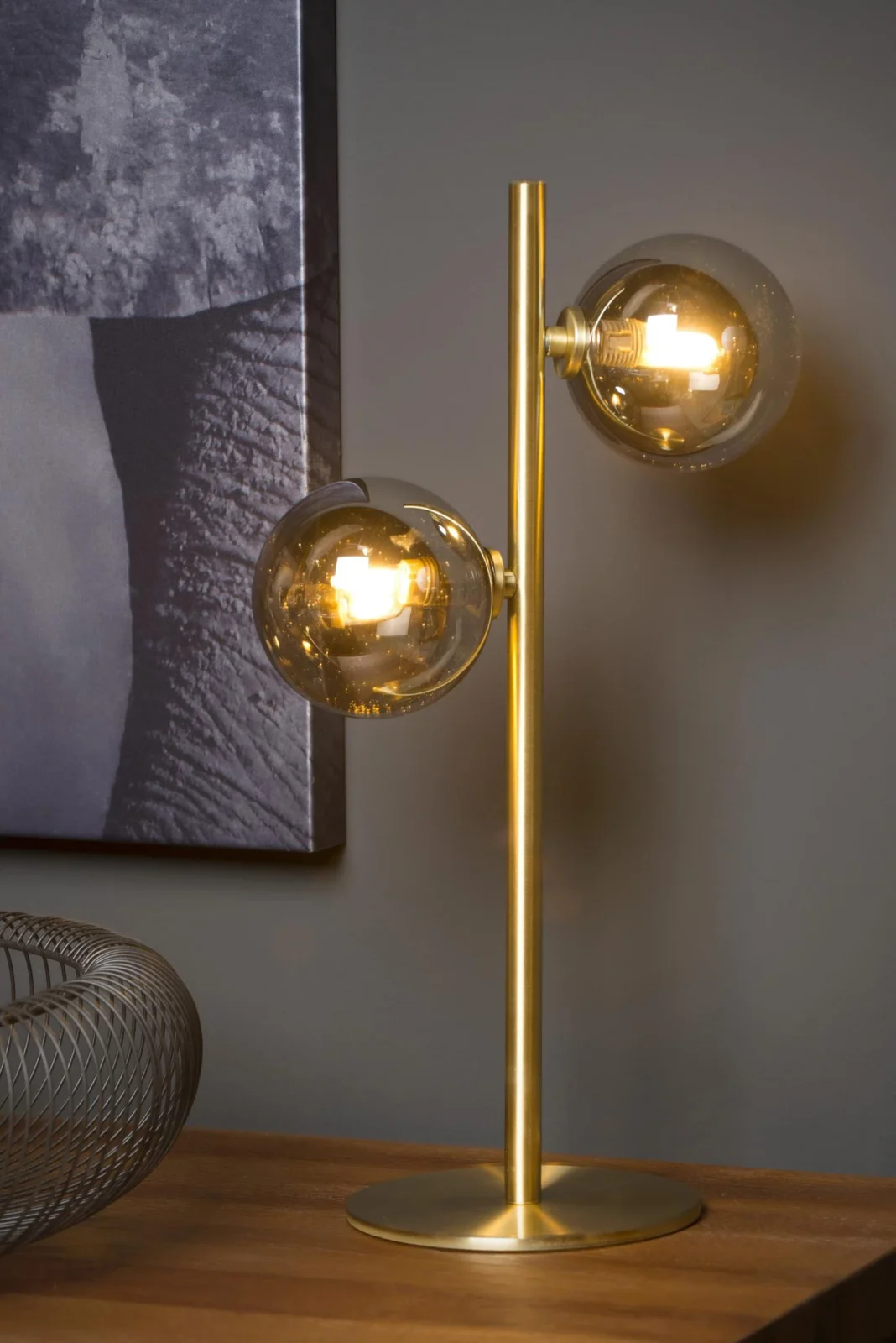 Lucide TYCHO - Stolnu00e1 lampa - 2xG9 - Matt Gold / Brass