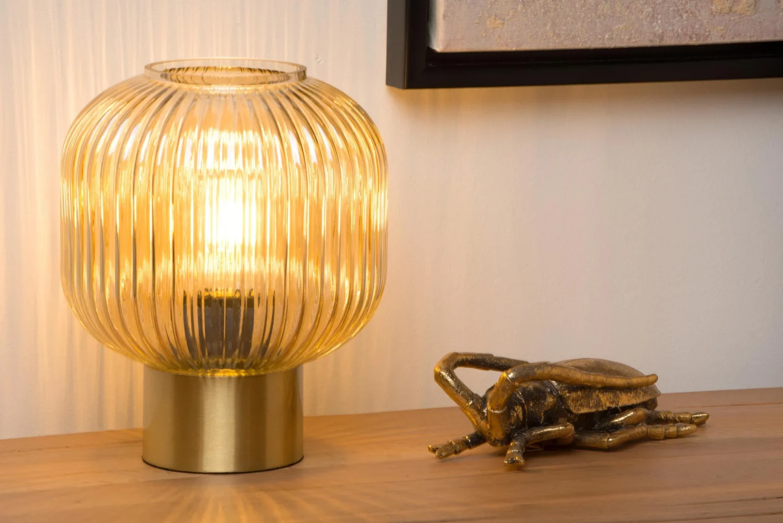 Lucide MALOTO - Stolnu00e1 lampa - u00d8 20 cm - 1xE27 - jantu00e1r