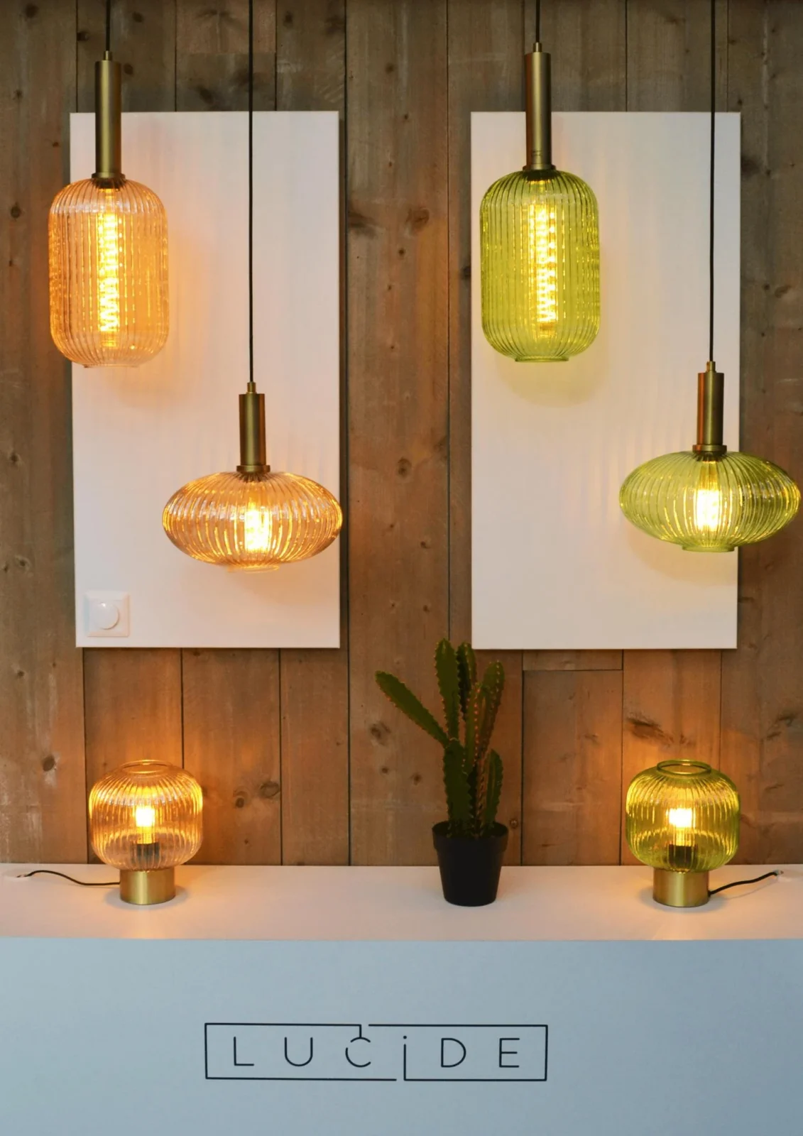 Lucide MALOTO - Stolnu00e1 lampa - u00d8 20 cm - 1xE27 - jantu00e1r