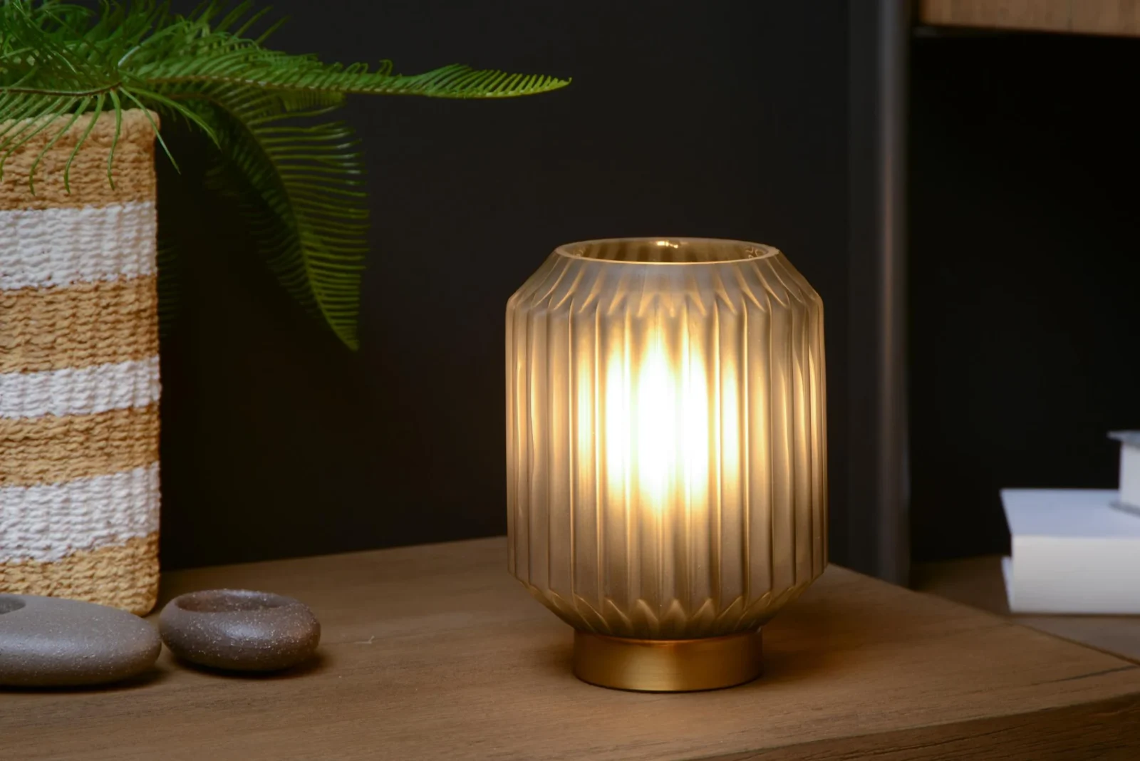 Lucide SUENO - Stolnu00e1 lampa - u00d8 13 cm - 1xE14 - sivu00e1
