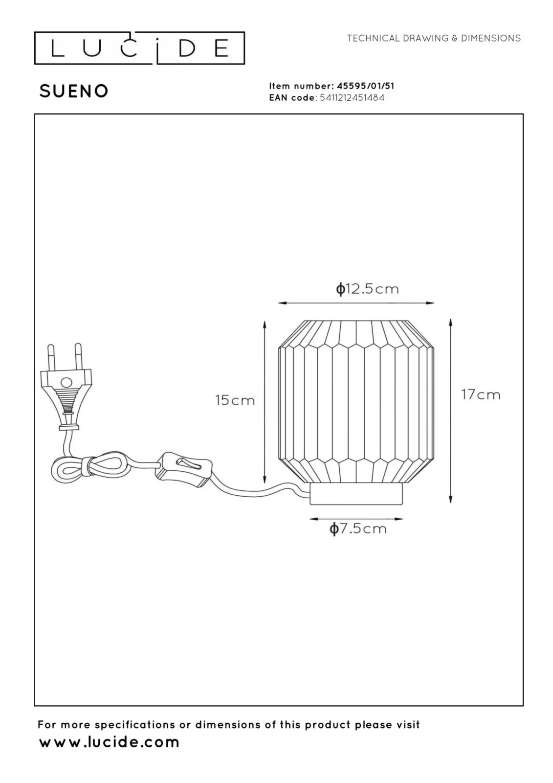 Lucide SUENO - Stolnu00e1 lampa - u00d8 13 cm - 1xE14 - sivu00e1