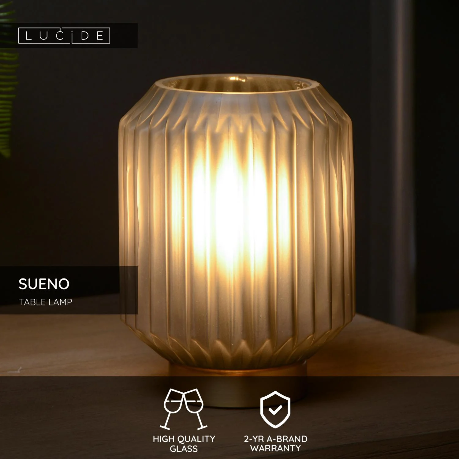 Lucide SUENO - Stolnu00e1 lampa - u00d8 13 cm - 1xE14 - sivu00e1