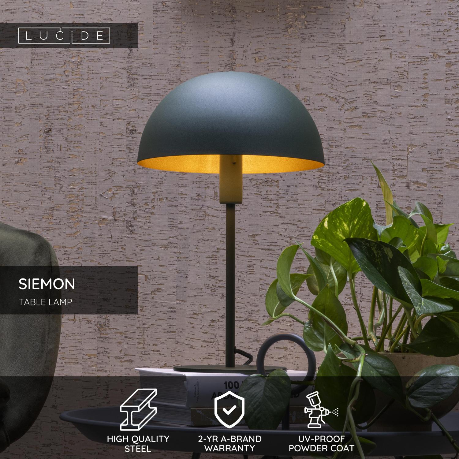 Lucide SIEMON - Stolnu00e1 lampa - u00d8 25 cm - 1xE14 - Zelenu00e1