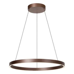 Lucide LIANE - Zu00e1vesnu00e9 svetlo - u00d8 80 cm - LED tlmenu00e9. - CCT - 2x36W 2700K/4000K - Vhodnu00e9 do dvojpodlau017enu00fdch priestorov a vysoku00e9ho stropu - Hrdzavo hnedu00e1 | Nu00e1lada