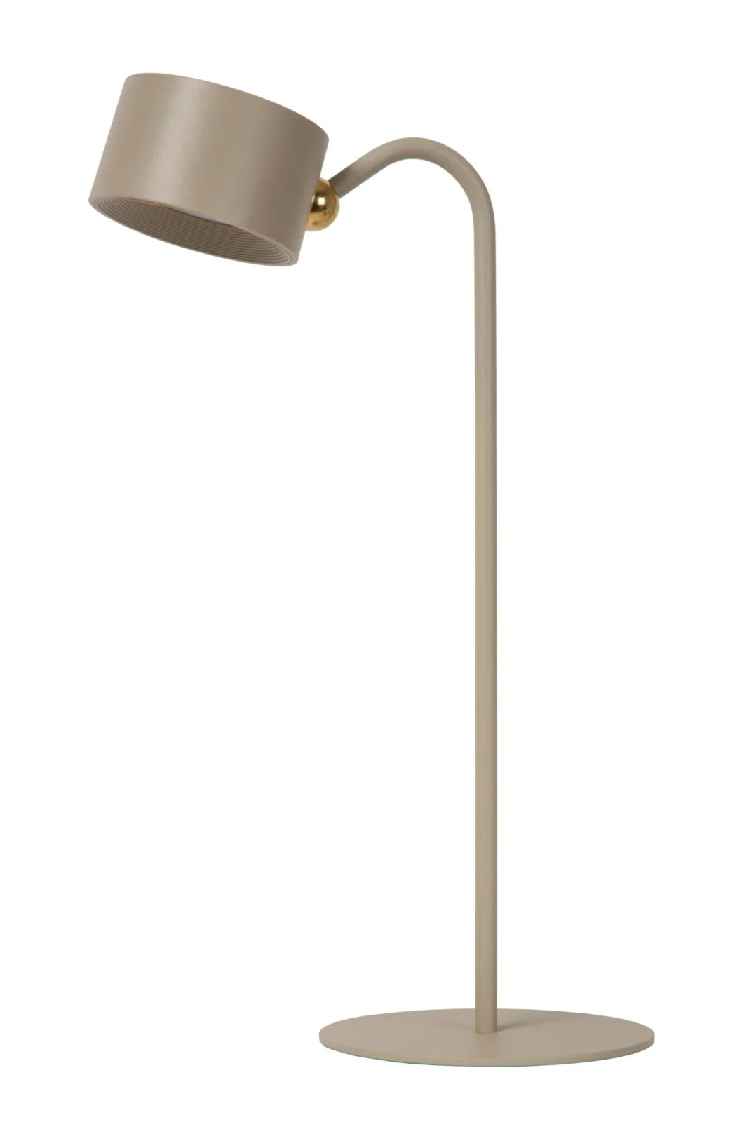 Lucide JOLAN - Nabu00edjateu013enu00e1 stolnu00e1 lampa/svorkovu00e1 lampa/nu00e1stennu00e1 lampa - Batu00e9riovu00fd balu00edk - LED Slabu00e9 na teplu00e9 - 1x3,5W 2700K/5700K - Taupe