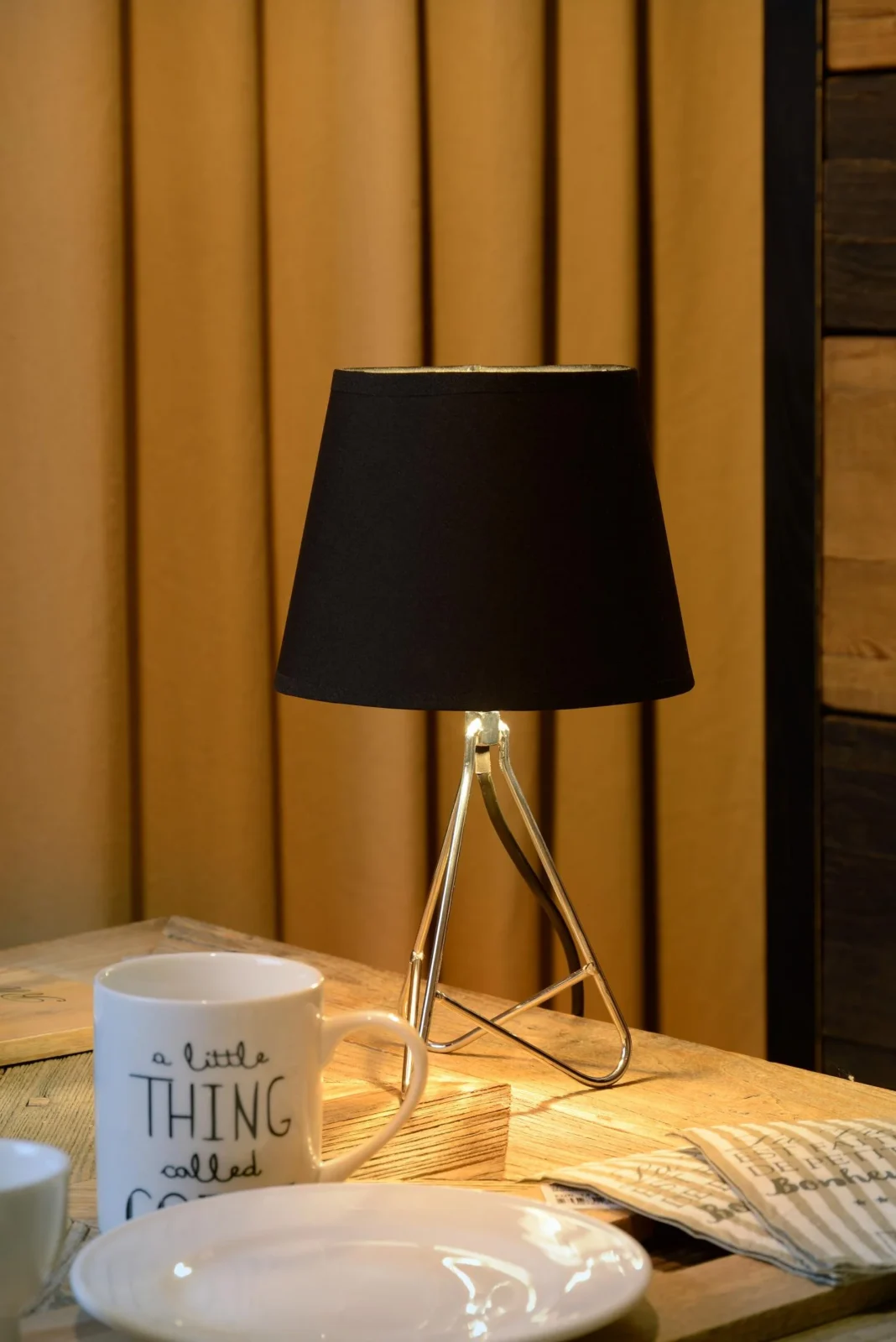 Lucide GITTA - stolnu00e1 lampa - u00d8 17 cm - 1xE14 - chru00f3m