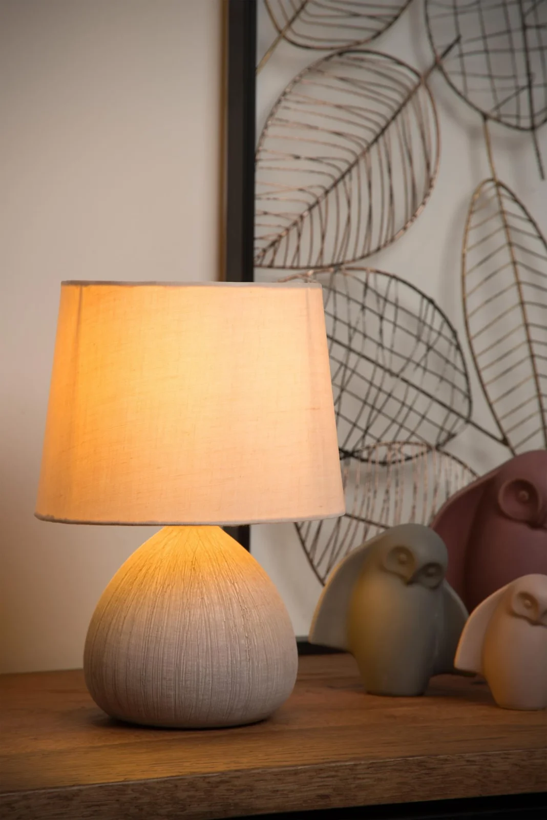 Lucide RAMZI - Stolnu00e1 lampa - u00d8 18 cm - 1xE14 - Kru00e9movu00e1