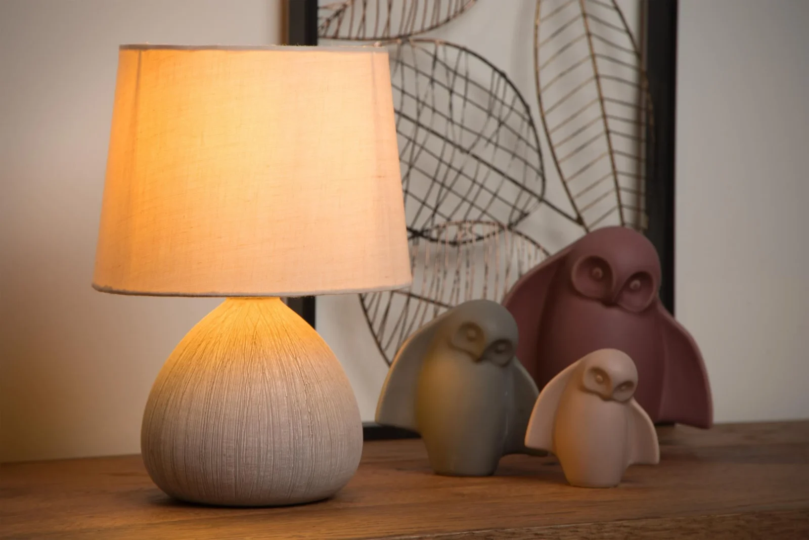 Lucide RAMZI - Stolnu00e1 lampa - u00d8 18 cm - 1xE14 - Kru00e9movu00e1