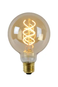 Lucide G95 - u017diarovka s vlu00e1knom - u00d8 9,5 cm - LED tlmenu00e1. - E27 - 1x4,9W 2200K - jantu00e1rovu00e1