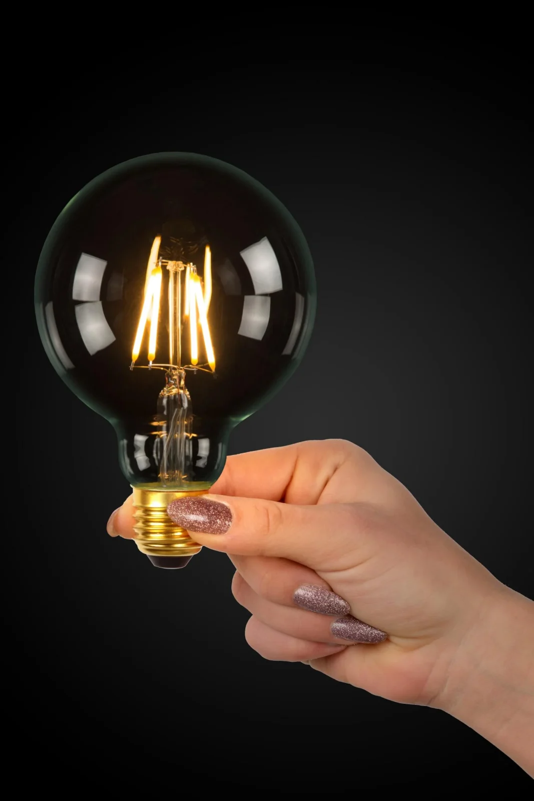 Lucide G125 Class A - u017diarovka s vlu00e1knom - u00d8 12,5 cm - LED - E27 - 1x7W 2700K - Priehu013eadnu00fd