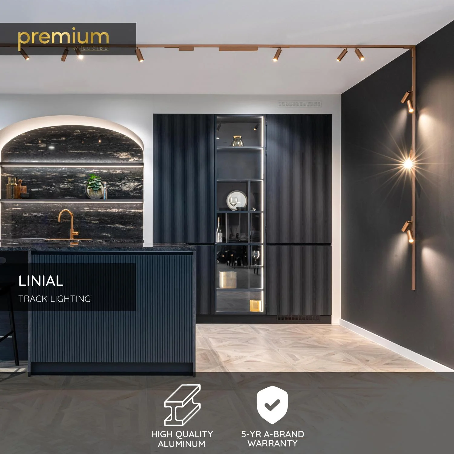 Lucide Premium LINIAL Flexible - konektor - 1-okruhovu00fd osvetu013eovacu00ed systu00e9m - Smart - 48V Track - Champagne