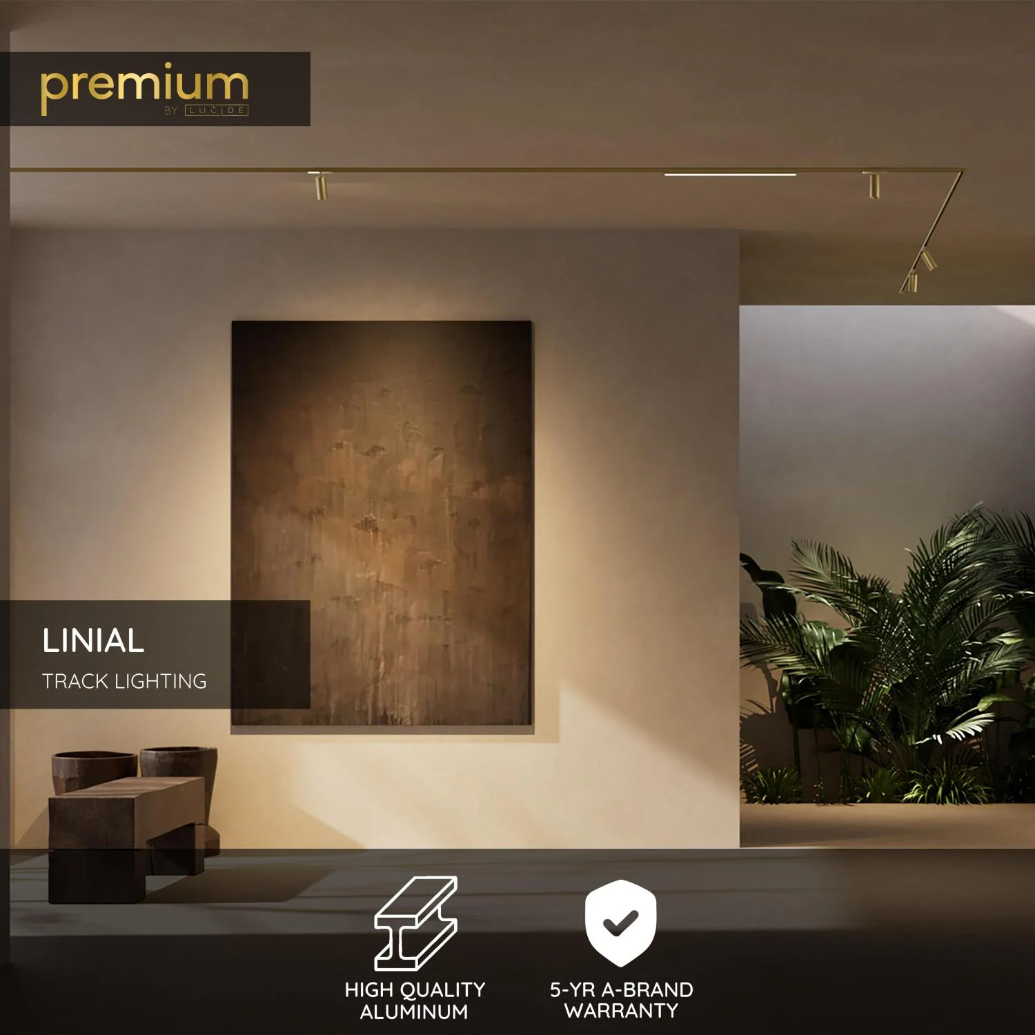 Lucide Premium LINIAL napu00e1jacu00ed zdroj - 1-okruhovu00fd osvetu013eovacu00ed systu00e9m - Smart - 48V Track - Champagne
