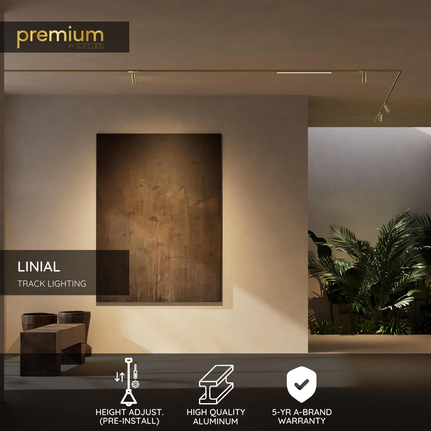 Lucide Premium LINIAL Pendant pripojenie pre zabudovanu00fd ovlu00e1dau010d - 1-okruhovu00fd osvetu013eovacu00ed systu00e9m - Smart - 48V Track - Champagne