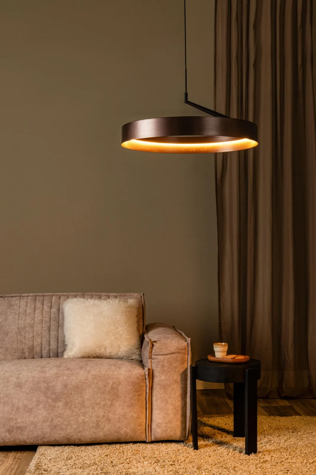 Lucide LEONARD - Zu00e1vesnu00e9 svetlo - u00d8 54,5 cm- LED 3 StepDim - CCT - 1x36W 2200K/3000K - Ku00e1va - Vibes