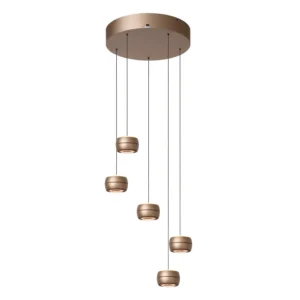 Lucide CORYFEE - Zu00e1vesnu00e9 svetlo - u00d8 38 cm - LED Dim. - CCT - 5x6W 2200K/3000K - Champagne - Vibes