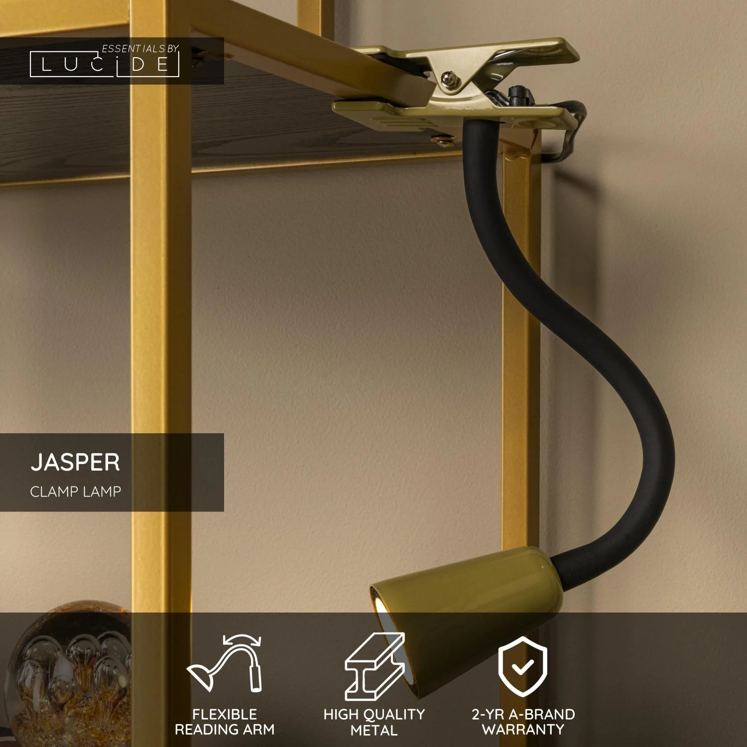 Lucide JASPER - svorkovu00e1 lampa - 1xGU10 - zelenu00e1 | Essential