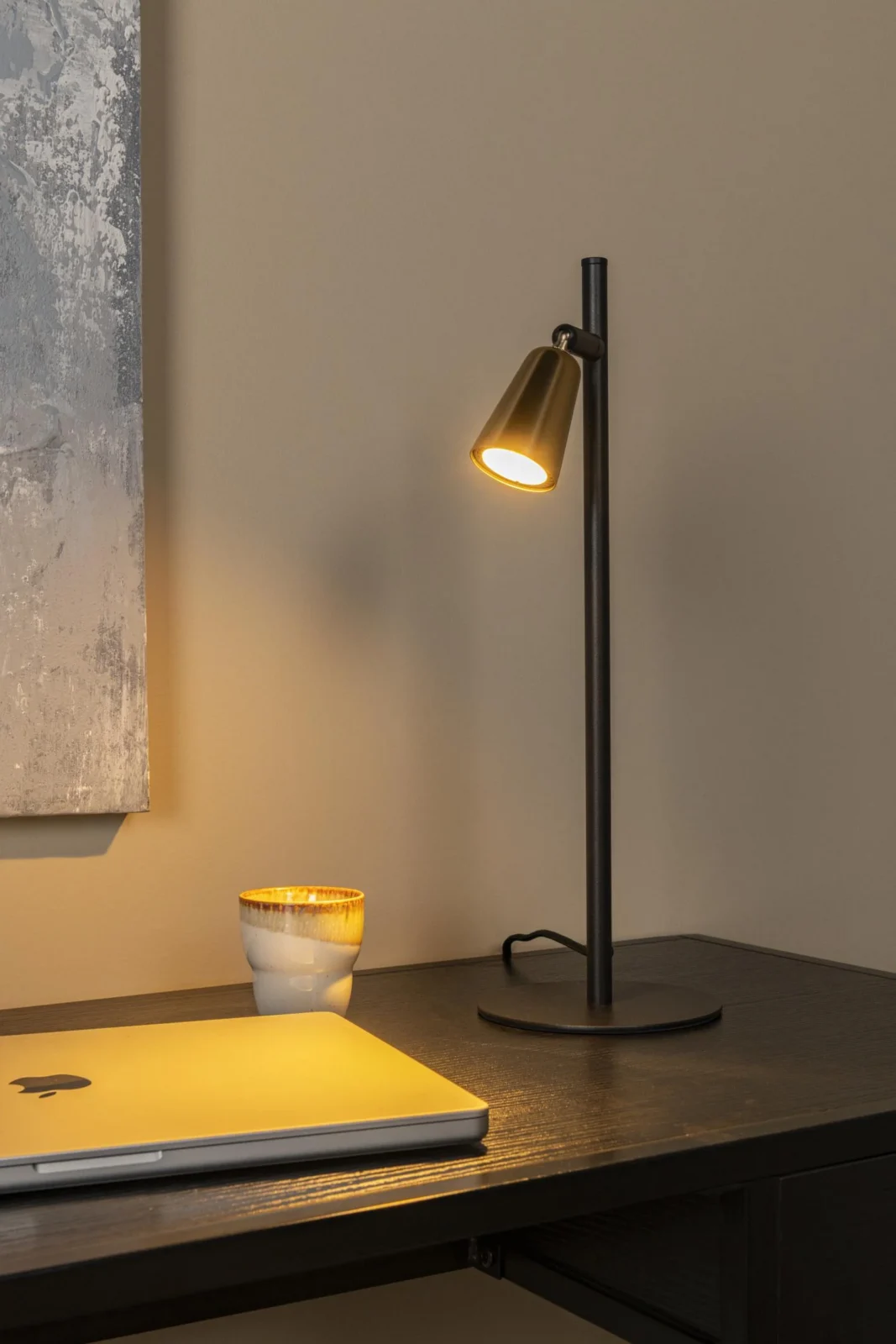 Lucide TIANA - Stolnu00e1 lampa - 1xGU10 - Farba u0161ampansku00e9ho | Essential
