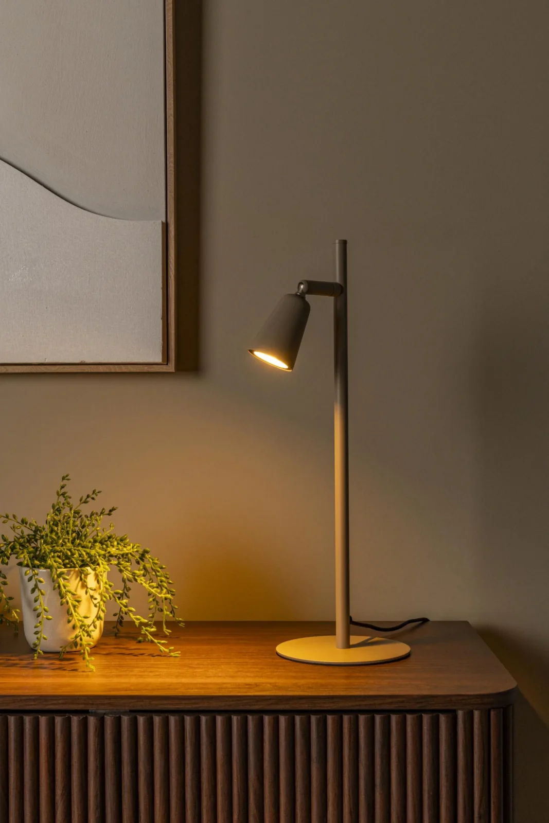 Lucide TIANA - Stolnu00e1 lampa - 1xGU10 - Taupe | Essential