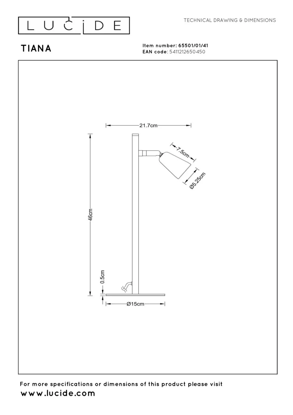 Lucide TIANA - Stolnu00e1 lampa - 1xGU10 - Taupe | Essential