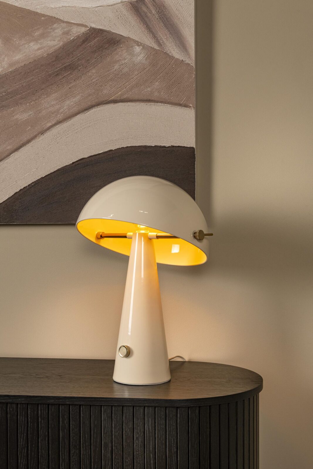 Lucide BARONE - Stolnu00e1 lampa - u00d8 38 cm - 1xE27 - Taupe | Nu00e1lada