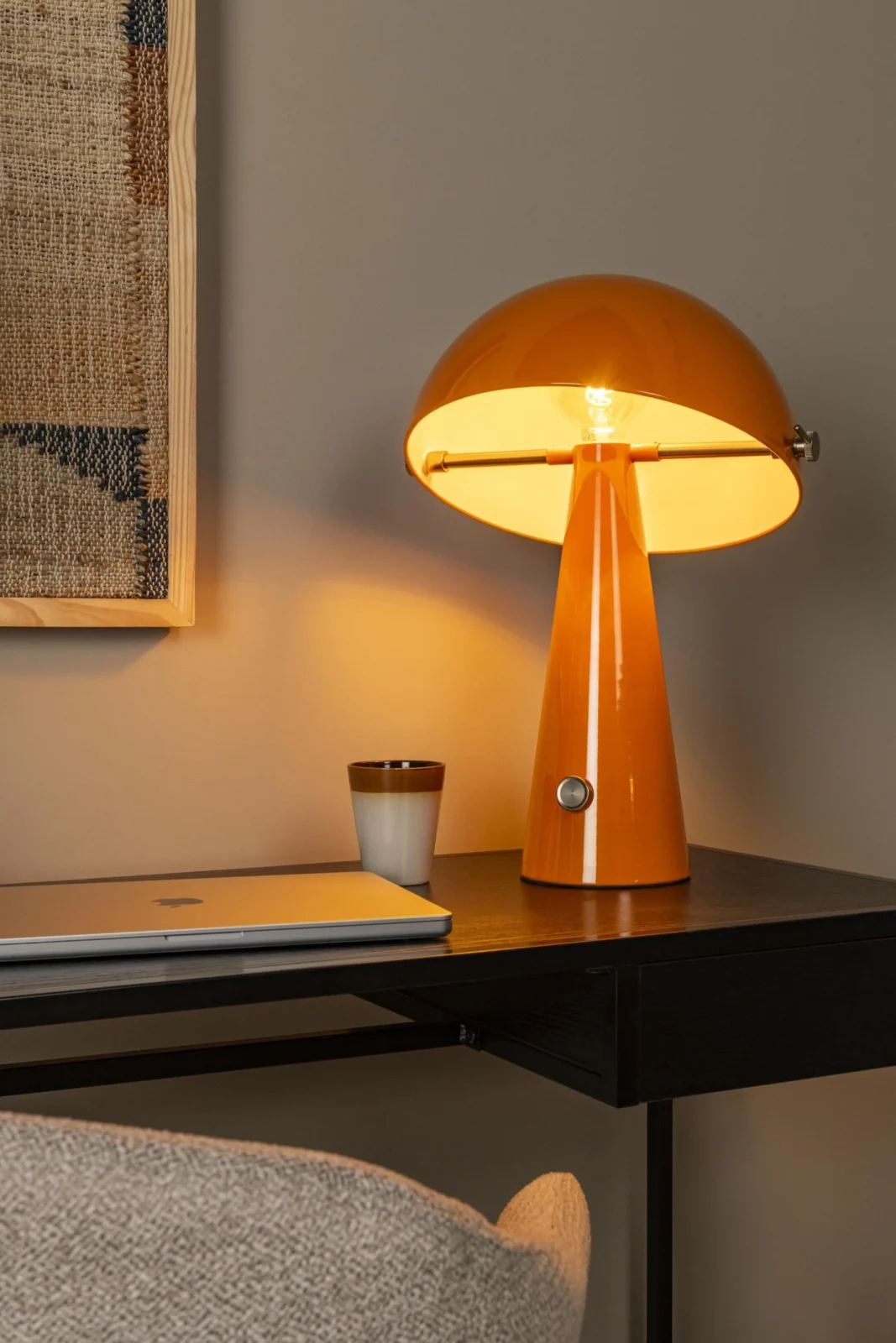 Lucide BARONE - Stolnu00e1 lampa - u00d8 38 cm - 1xE27 - Oranu017eovu00e1 | Nu00e1lada