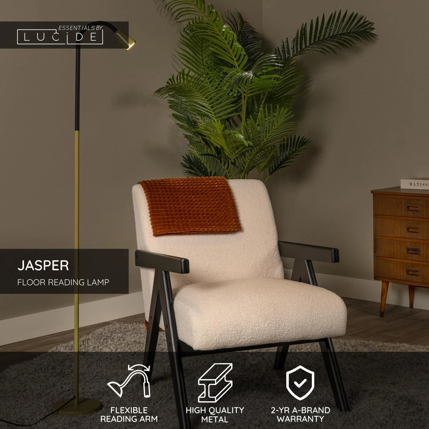 Lucide JASPER - Lampa na u010du00edtanie na podlahe - 1xGU10 - Zelenu00e1 | Essential
