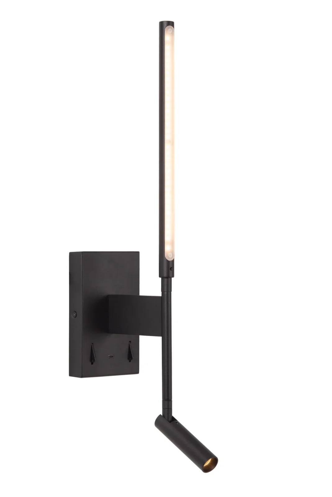 Lucide FINAN - Nu00e1stennu00e9 svetlo - LED - 2700K - S USB nabu00edjacu00edm bodom - u010dierna