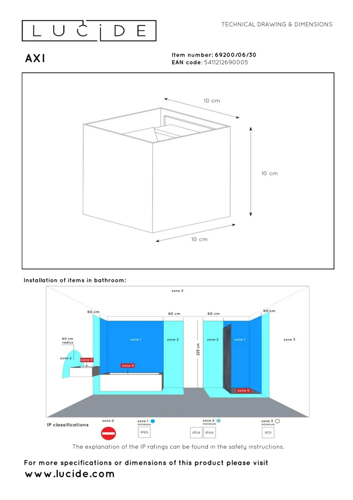 Lucide AXI - Nu00e1stennu00e9 reflektor / Nu00e1stennu00e9 svetlo Ku00fapeu013eu0148a - LED - 2x7W 2700K - IP54 - Nastaviteu013enu00fd uhol lu00fau010da - u010dierna