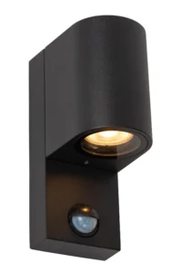 Lucide ZARO - Nu00e1stennu00e9 reflektor / Nu00e1stennu00e9 svetlo vnu00fatornu00e9/vonkaju0161ie - 1xGU10 - IP65 - Pohybovu00fd a dennu00fd/nou010dnu00fd senzor (deaktivovateu013enu00fd) - u010dierny