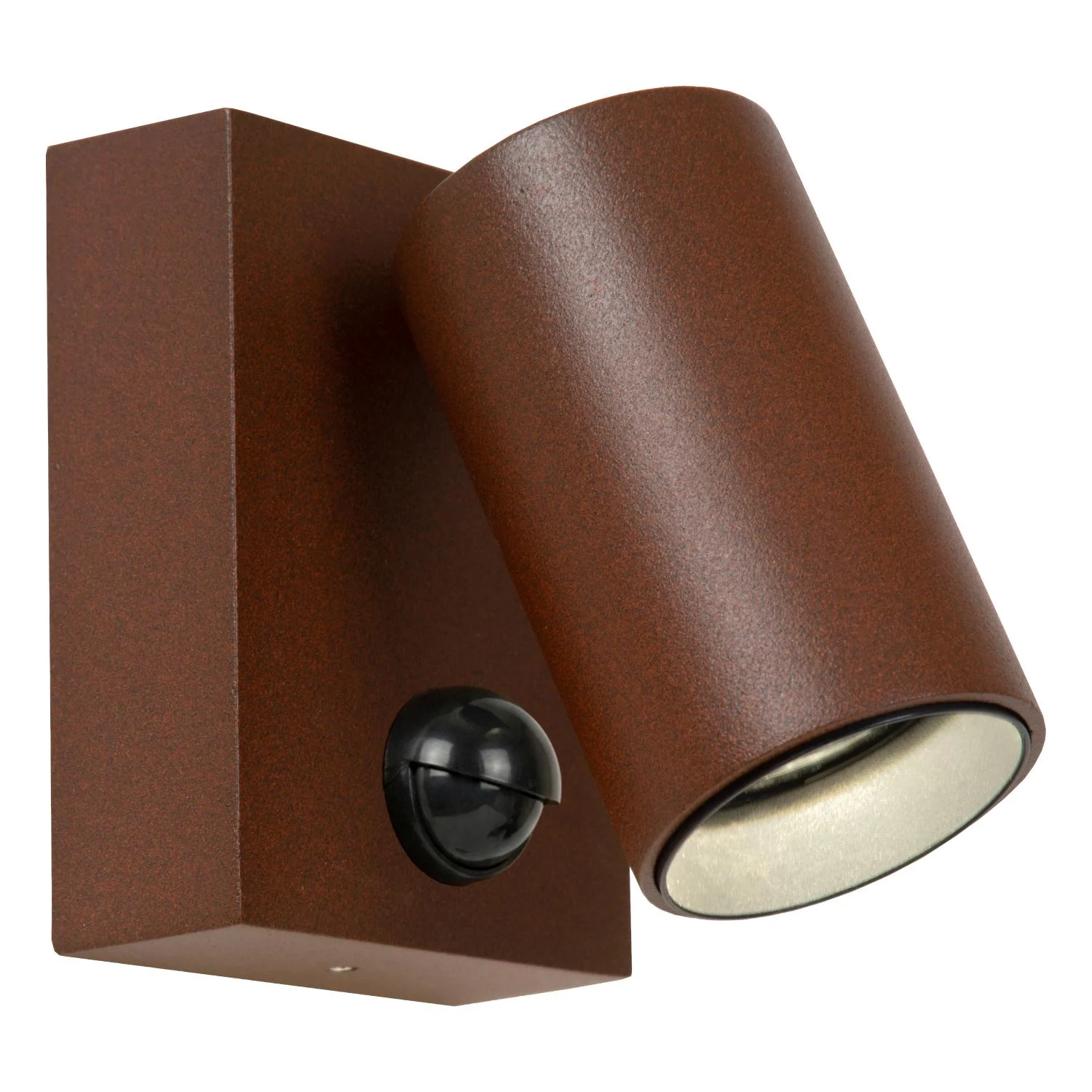 Lucide EMERIC - Wall spotlight / Wall light Indoor/Outdoor - LED - CCT - 1x10W 2200K/3000K - IP65 - Motion Sensor - Rust Brown - Essential