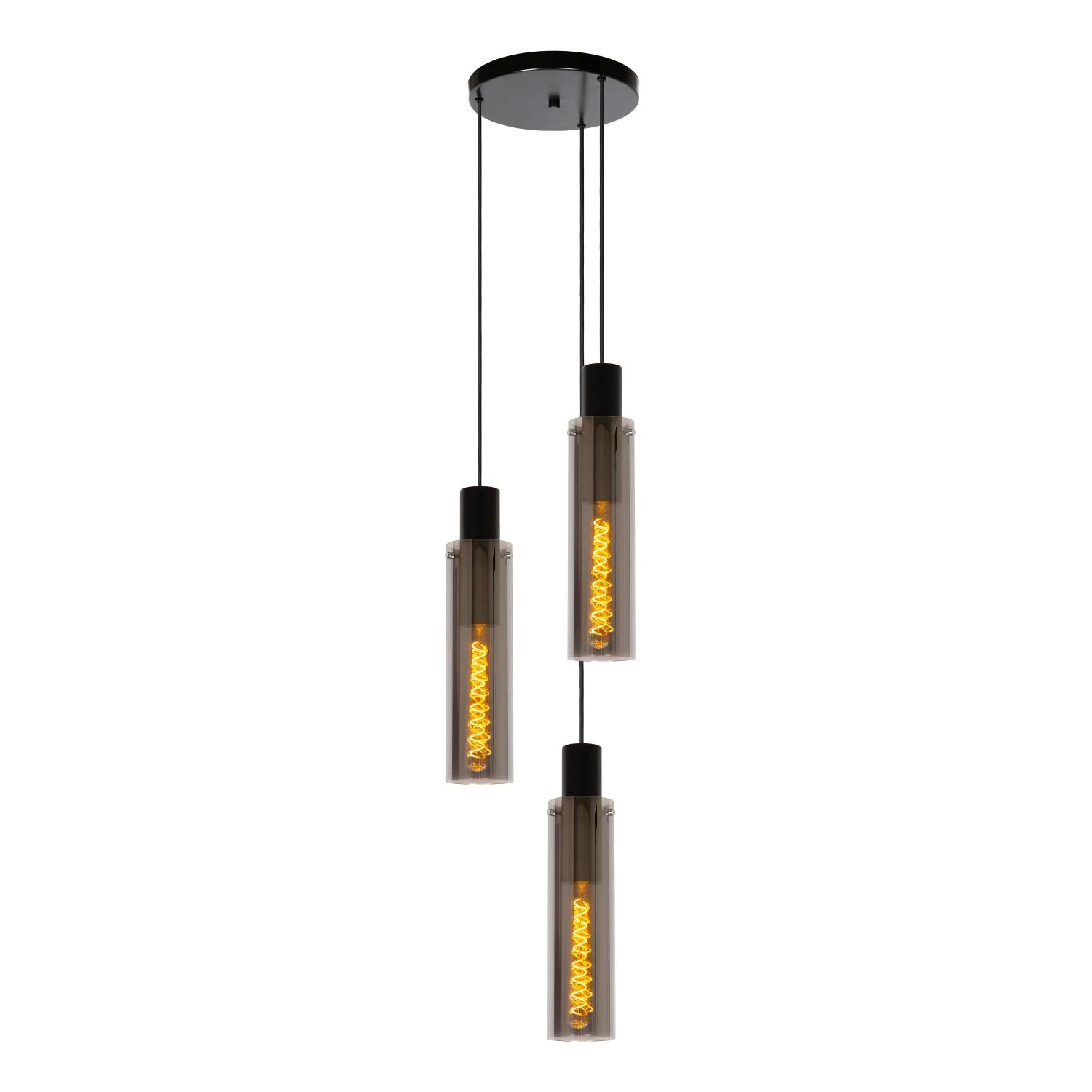 Lucide ORLANDO - Zu00e1vesnu00e9 svetlo - u00d8 32 cm - 3xE27 - Smoke Grey
