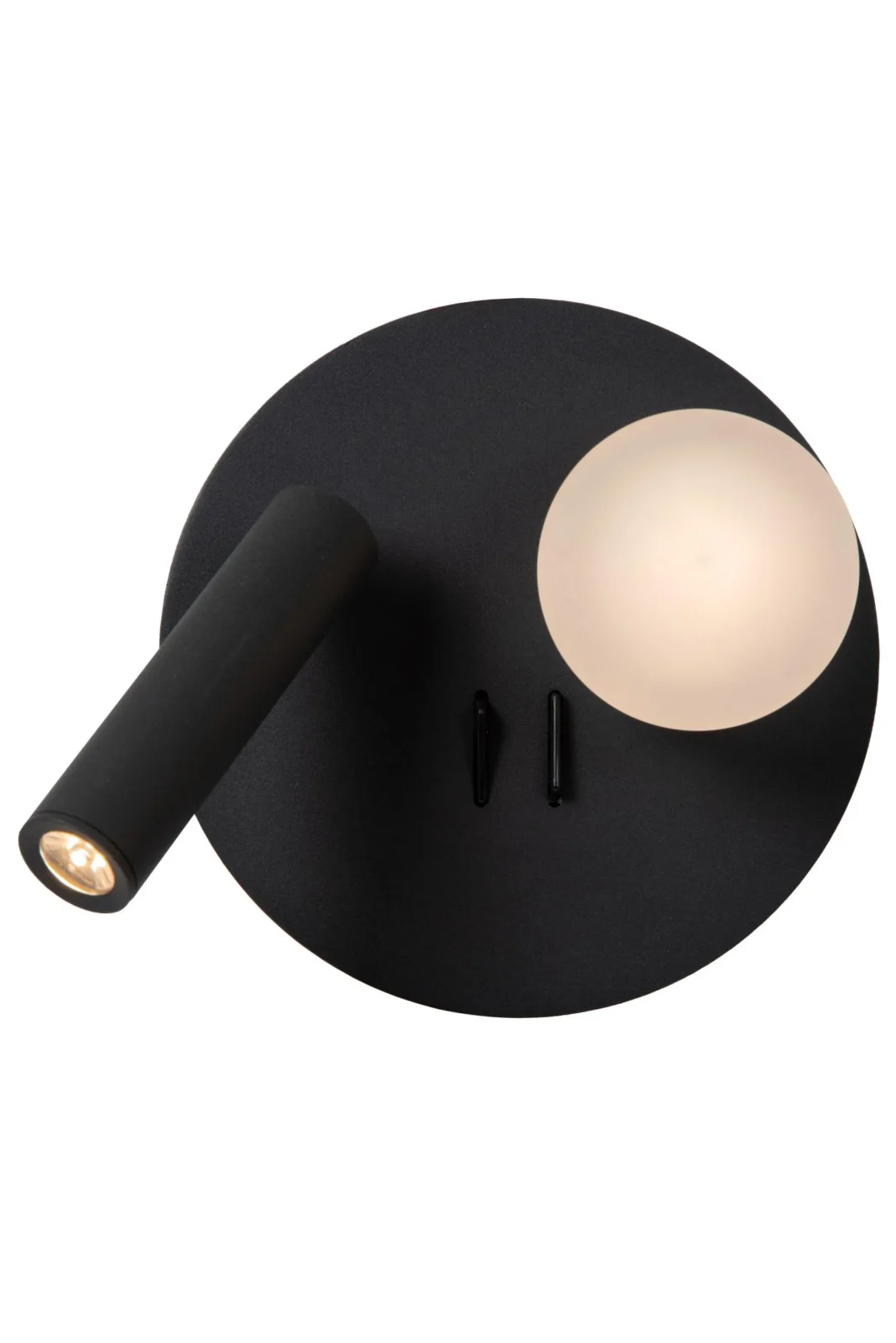 Lucide MATIZ - Nou010dnu00e1 lampa / nu00e1stennu00e9 svetlo - u00d8 16,5 cm - LED - 3000K - s USB nabu00edjacu00edm bodom - u010dierna