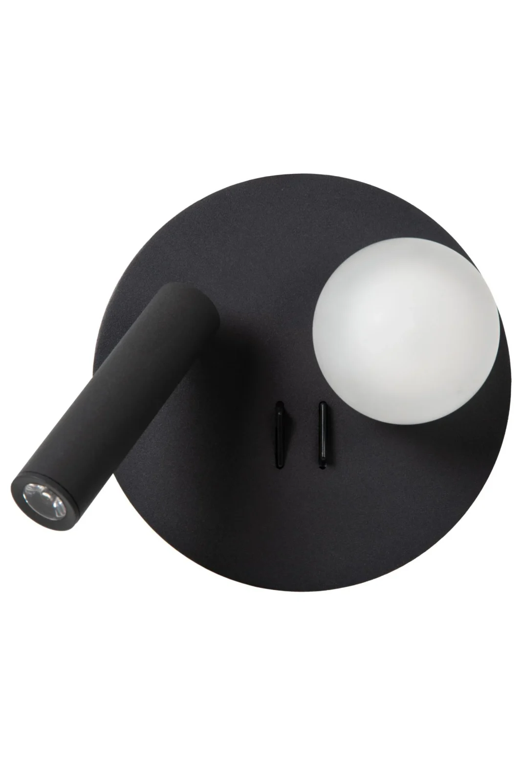 Lucide MATIZ - Nou010dnu00e1 lampa / nu00e1stennu00e9 svetlo - u00d8 16,5 cm - LED - 3000K - s USB nabu00edjacu00edm bodom - u010dierna