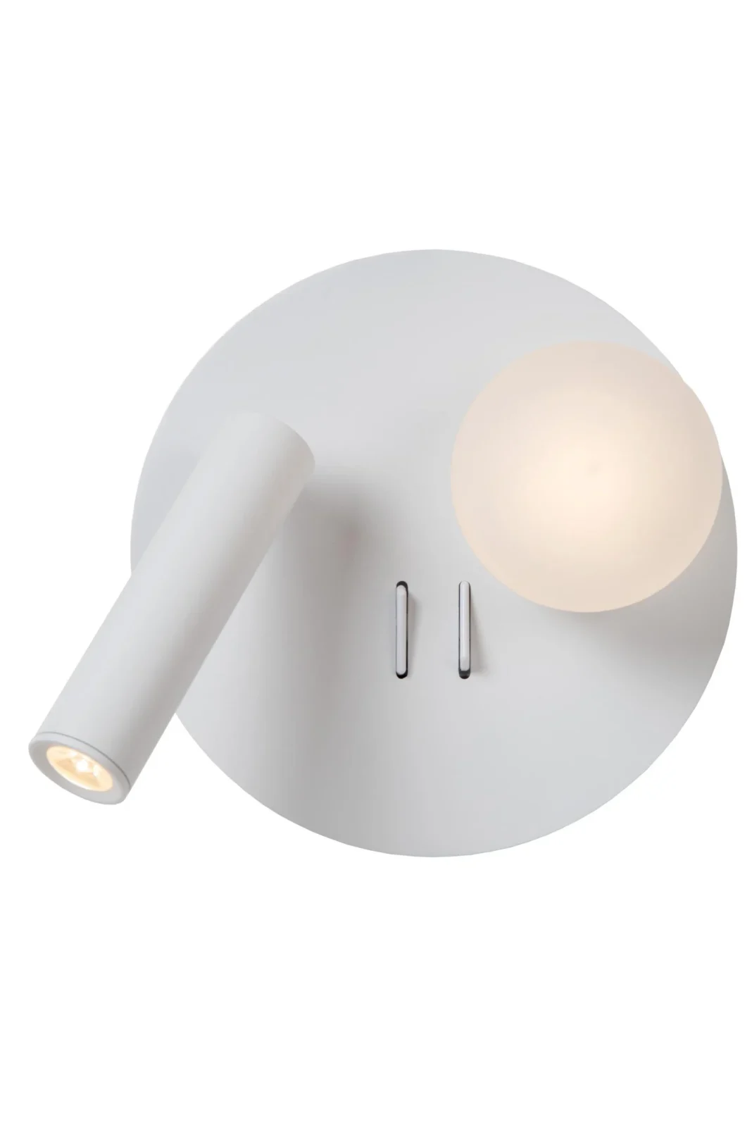 Lucide MATIZ - Lampa pri posteli / nu00e1stennu00e9 svetlo - u00d8 16,5 cm - LED - 3000K - s USB nabu00edjacu00edm bodom - biela