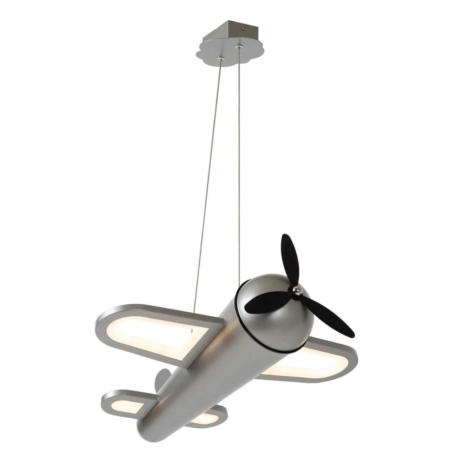 Lucide FOKKER - Zu00e1vesnu00e9 svetlo pre deti - LED - 1x28W 2500K - sivu00e9 u017eelezo