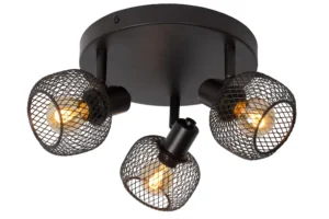 Lucide MAREN - Stropnu00e9 reflektory - u00d8 37 cm - 3xE14 - u010dierna