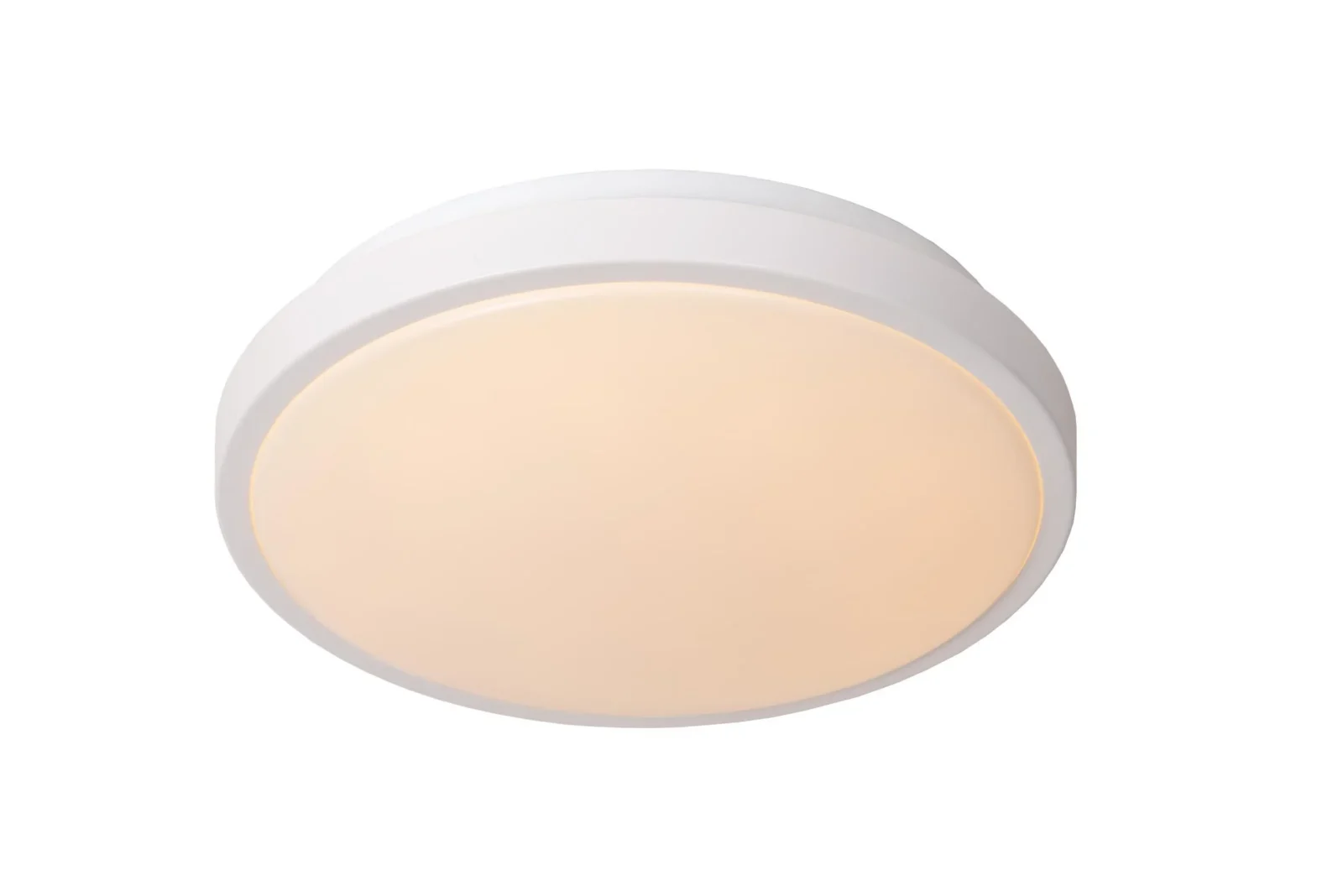 Lucide DASHER - Spu00fau0161u0165acie stropnu00e9 svetlo Ku00fapeu013eu0148a - u00d8 29,3 cm - LED - 1x12W 2700K - IP44 - Senzor pohybu a du0148a/noci - biely