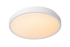 Lucide DASHER - Spu00fau0161u0165acie stropnu00e9 svetlo Ku00fapeu013eu0148a - u00d8 34,8 cm - LED - 1x18W 2700K - IP44 - Senzor pohybu a du0148a/noci - biely