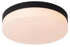 Lucide BISKIT - Spu00fau0161u0165acie stropnu00e9 svetlo Ku00fapeu013eu0148a - u00d8 28 cm - LED - 1x18W 2700K - IP44 - Pohybovu00fd senzor - u010dierna