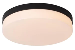 Lucide BISKIT - Spu00fau0161u0165acie stropnu00e9 svetlo Ku00fapeu013eu0148a - u00d8 34,5 cm - LED - 1x24W 2700K - IP44 - Pohybovu00fd senzor - u010dierna