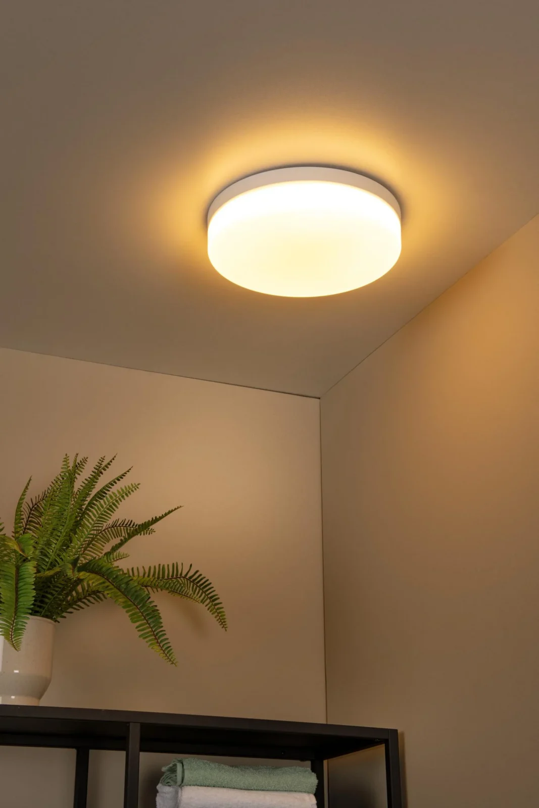 Lucide BISKIT - Spu00fau0161u0165acie stropnu00e9 svetlo Ku00fapeu013eu0148a - u00d8 34,5 cm - LED - 1x24W 2700K - IP44 - Pohybovu00fd senzor - biela