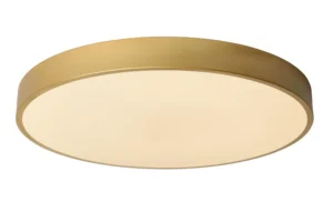 Lucide UNAR - Zapustenu00e9 stropnu00e9 svetlo - u00d8 49,5 cm - LED 3 StepDim - 1x36W 2700K - Matt Gold / Brass