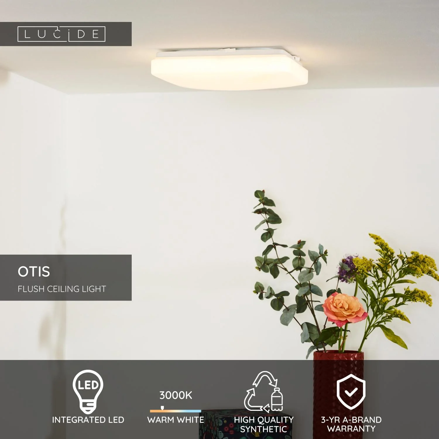 Lucide OTIS - Zapustenu00e9 stropnu00e9 svetlo - LED - 1x20W 3000K - Opu00e1l
