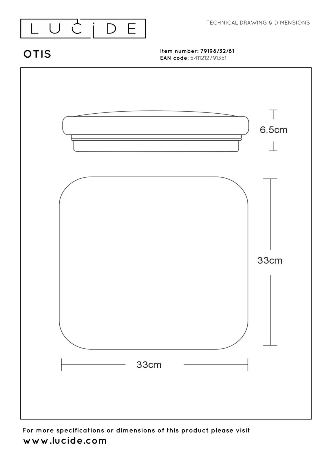 Lucide OTIS - Spu00fau0161u0165acie stropnu00e9 svetlo - LED - 1x32W 3000K - Opu00e1l