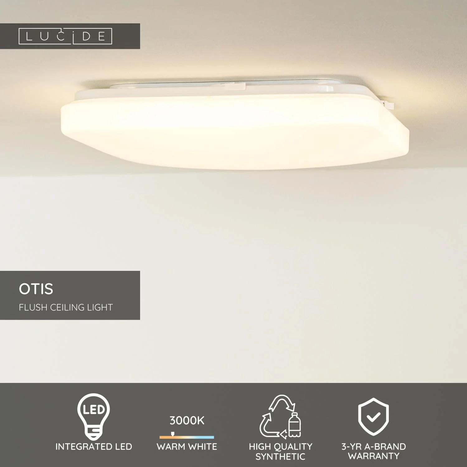 Lucide OTIS - Spu00fau0161u0165acie stropnu00e9 svetlo - LED - 1x32W 3000K - Opu00e1l