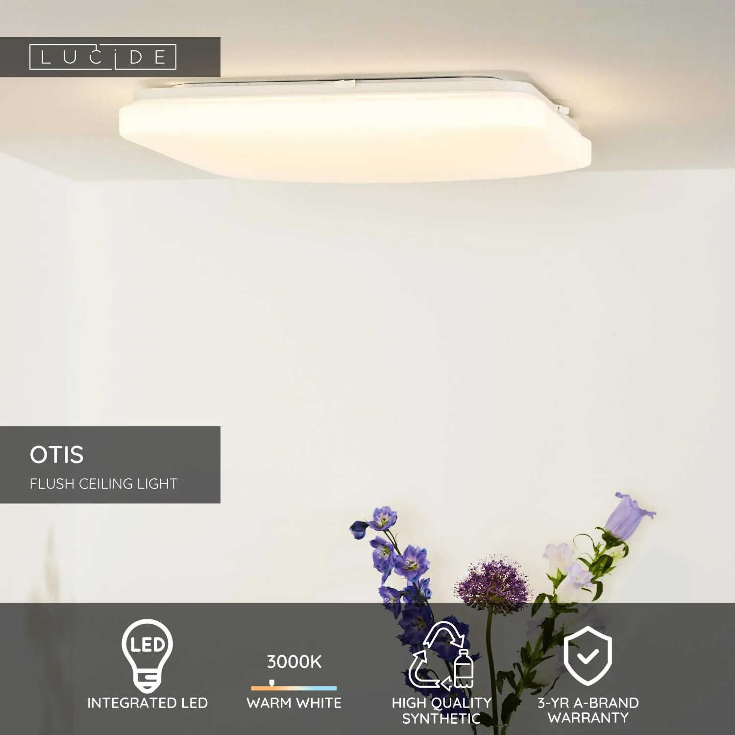Lucide OTIS - Zapustenu00e9 stropnu00e9 svetlo - LED - 1x42W 3000K - Opu00e1l