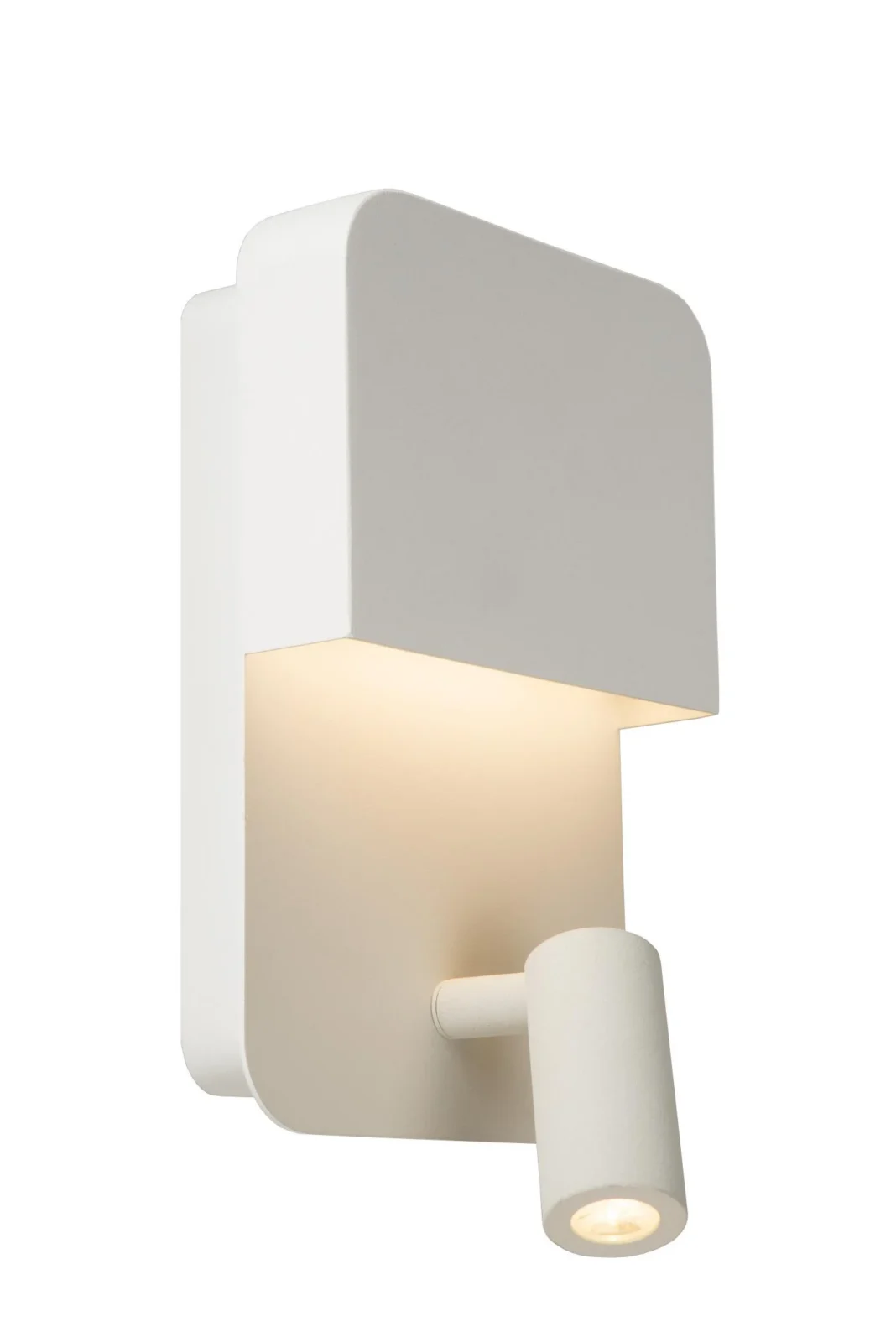 Lucide BOXER - Lampa pri poste / nu00e1stennu00e9 svetlo - LED - 3000K - s USB nabu00edjacu00edm bodom - biela