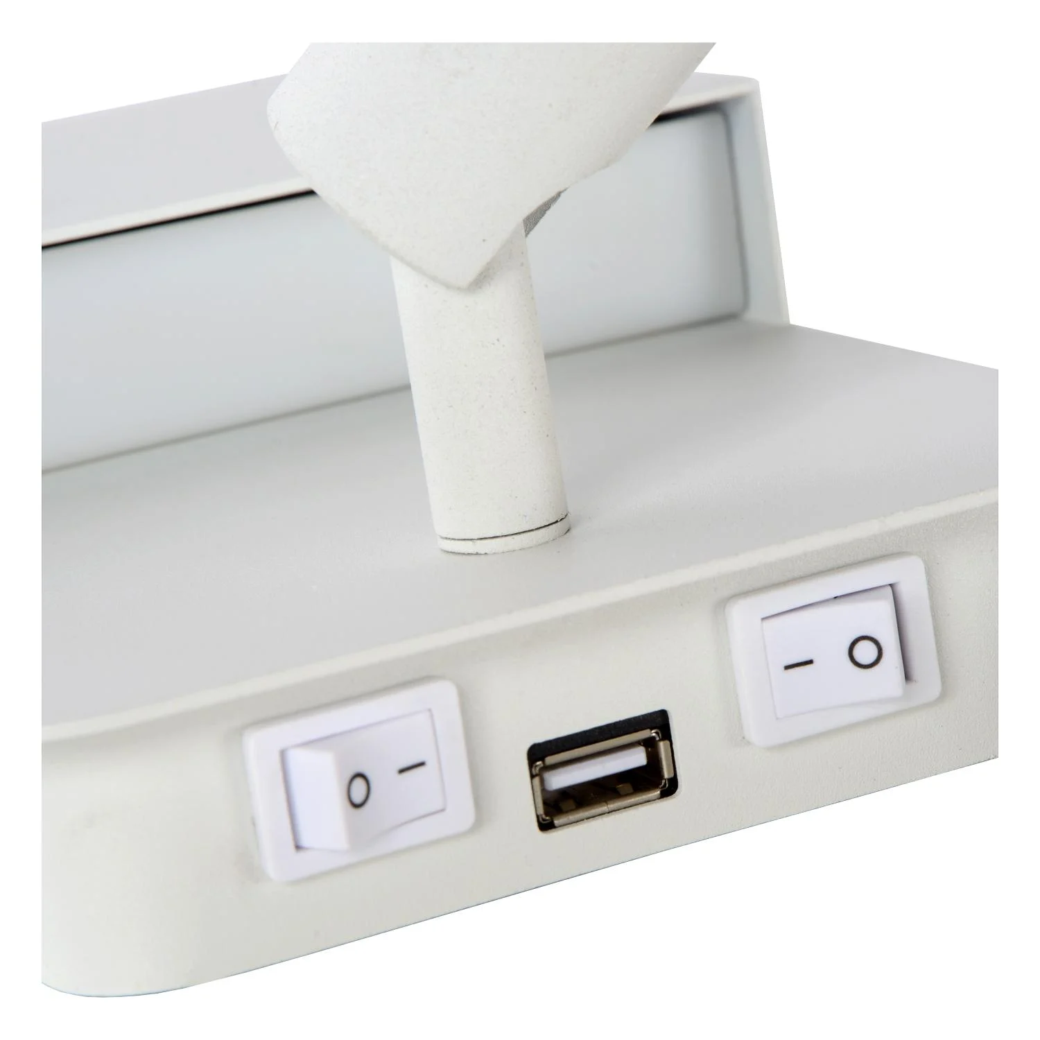 Lucide BOXER - Lampa pri poste / nu00e1stennu00e9 svetlo - LED - 3000K - s USB nabu00edjacu00edm bodom - biela